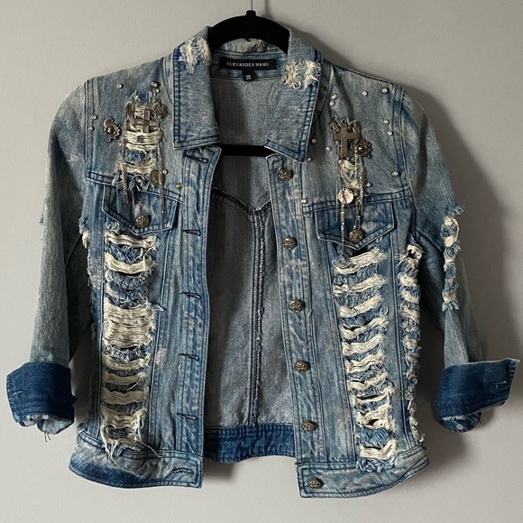 Alexander Wang | Distressed Jean Jacket - Picture 1 of 4